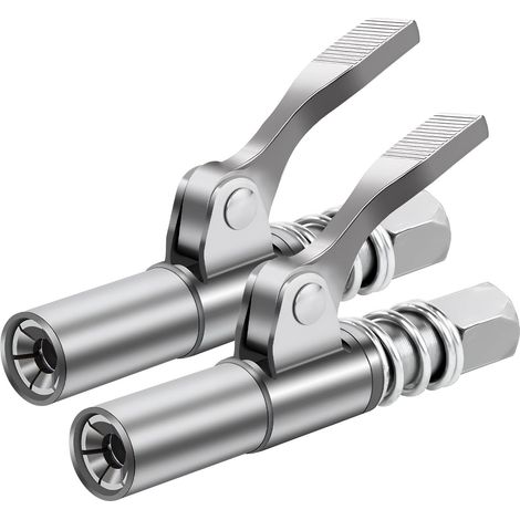 2 Pièces Embout Pompe à Graisse, G Coupler Embout Pompe à Graisse avec Verrouillage à 6 Mors, Embouts Rapides pour Graisseur avec Utilisation à Une Main pour 1/8" NPT Raccords & Métriques (1/5)