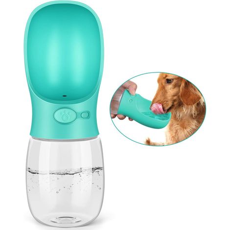 MINKUROW Hundewasserflasche, 350 ml auslaufsichere Hundewasserflasche, tragbarer Wasserspender für Hund, Katze für Spaziergänge, Reisen (1/5)
