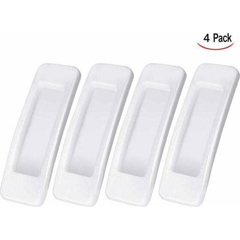 4 Pièces Poignée Autocollante Porte Coulissante - Blanc,