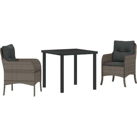 Maison Exclusive - Conjunto de Comedor de Jardín 3 pcs Gris ratán (1/5)