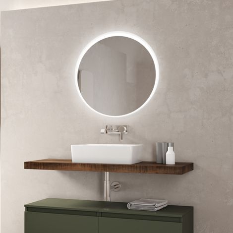 Specchio da bagno tondo Retroilluminato a Led 70x70 cm (1/2)