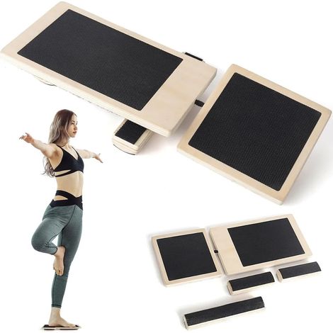 Le barelle in legno e le tavolette di equilibrio multifunzionali per una sola gamba migliorano la stabilità e prevengono gli infortuni sportivi. (1/5)