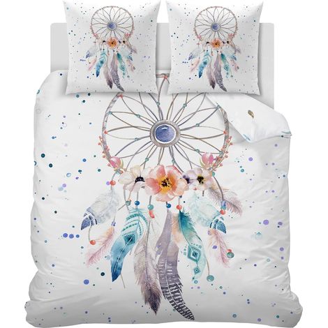 Housse de Couette 140x200 Enfant Attrape-Rêves Bohème Parure de Lit (1/5)