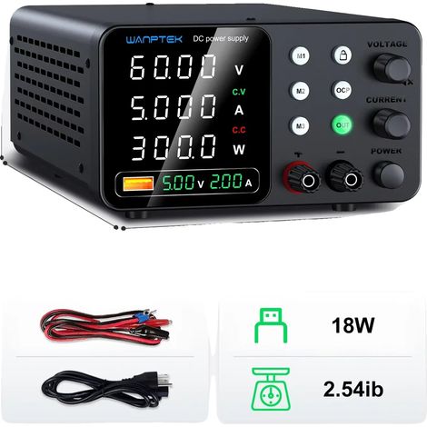 Fuente de alimentación de laboratorio, salida ajustable, funciones de seguridad, TPS-C 60V 5A 300W (1/2)