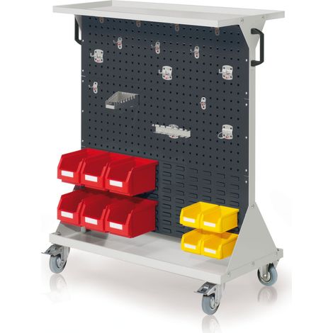 Kappes RasterMobil® mobiler Arbeitsplatzschrank Größe 3 1270x1000x500mm 32-teilig mit Auflageboden aus Stahlblech - anthrazitgrau