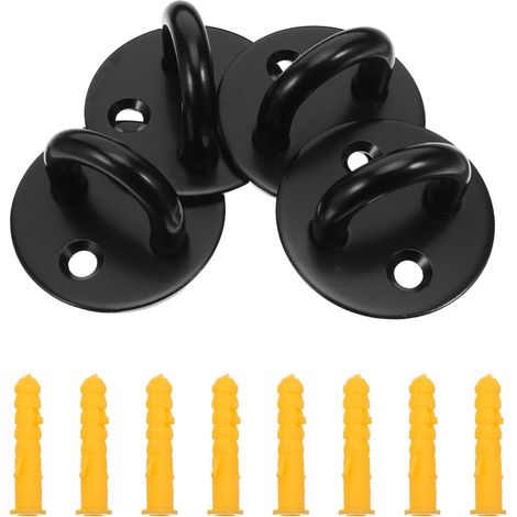 4 crochets à vis - inox - noir - pour suspension et plafond (1/5)