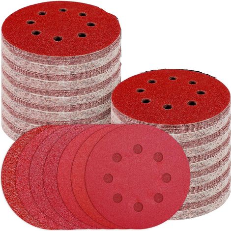 Schuurvel - 125 mm - Auto-adhésif - Grains P40 P60 P80 P120 P180 P240 P400 - Pour Ponceuse Excentrique 8 Trous - 140 Pièces