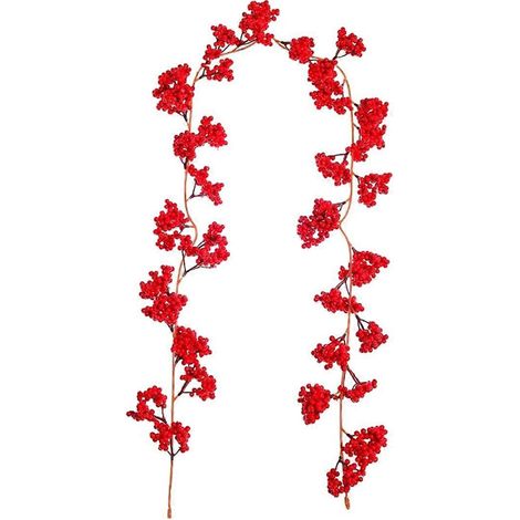 Plante grimpante artificielle à baies rouges, décoration de sapin de Noël B (1/5)