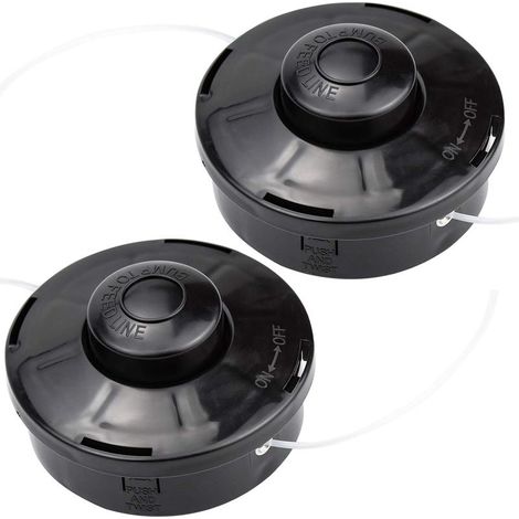 Lot de 2 Tête de débroussailleuse Universelle A6481 Nylon Bobine de Rechange de Tondeuse Débroussailleuse Tête De Coupe M10 X 1,25 pour Débroussailleuse Thermique à Essence (1/5)
