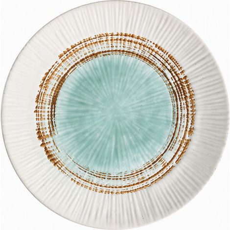 Assiette japonaise à rayures 8 pouces, décor encre verte