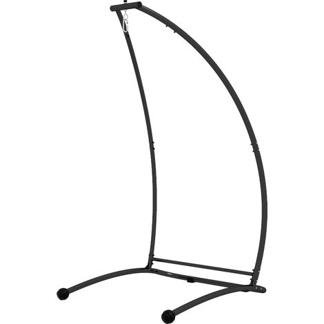 Hammock Chair Stand, C Shape Hanging Heavy Duty Metal Frame Hammock Stfor Hanging Hammock Air Porch Swing Chair, Indoor & Outdoor Use, Black (1/5)