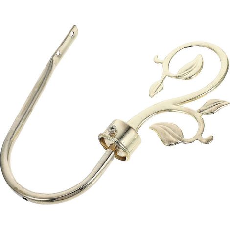 embrasses de rideaux : Crochets muraux dorés pour embrasses de rideaux, supports latéraux - Crochets d'embrasses en alliage de zinc