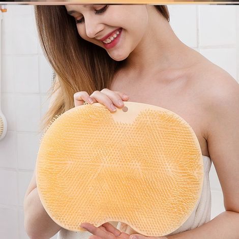 Épurateur de pieds de douche, tapis de massage des pieds Triomphe avec ventouse pour sol de douche (orange) (1/4)