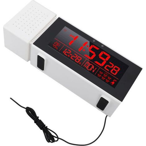 Horloge numérique à LED - Ulisem - Capteur de mouvement - Veilleuse - Blanc (1/5)