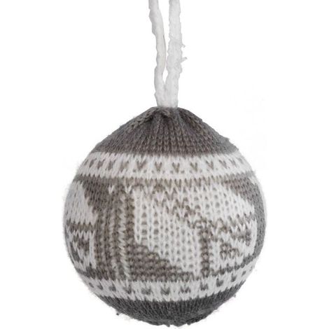 Weihnachtsschmuck, Wollanhänger, graue Kugel, 8 cm (1/2)