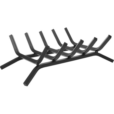 Support en Métal Robuste pour Porte Bûches Cheminée Noir, Construction Solide et Entretien Facile, pour Rangement Bois de Chauffage Intérieur (1/5)