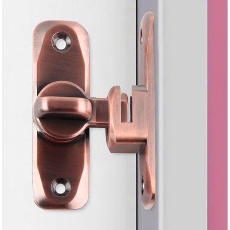Petit Verrou de Porte Coulissante à 90 Degrés pour Portes IntéRieures Loquet de Portes à Ouverture Double Vintage pour Cuisine, Chambre, Salle d'éTude, Salle de Bain, Armoire (Laiton)
