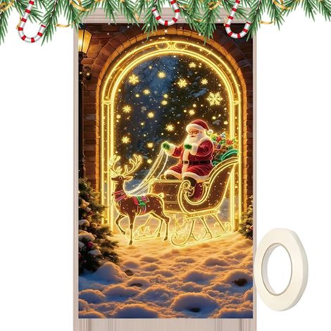 Bannière Pour La Porte D'Entrée De Noël Panneau Fluorescent 178 x 89 cm,Parent (1/5)