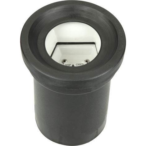 Le Sanitaire – Garniture de raccordement WC PE DN 110 – Volet anti-rat intégré – Longueur 185 mm – Pour chasse encastrée – Couleur noire