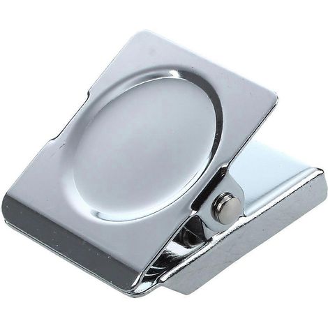 Silberner magnetischer Wandclip mit Federmechanismus für Notizen/Tickets zur Befestigung am Kühlschrank. (1/4)