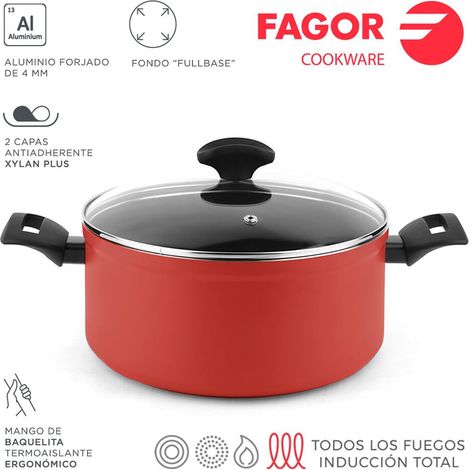 Fagor Maxima Kochtopf 20 cm Rot Aluminium Forged (1/2)
