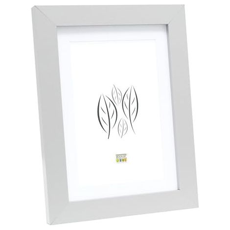 Deknudt Cadres S66KD1 P1 - Cadre photo de avec passe-partout (20 x 20 cm, pour photo de 13 x 13 cm, bois MDF, pour suspendre ou exposer des photos), argenté