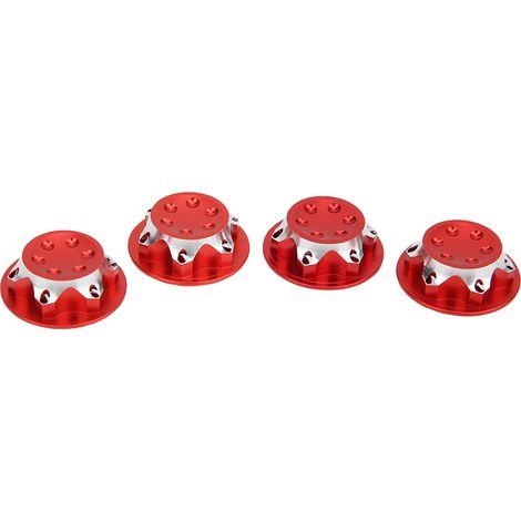4 écrous de moyeu anti-poussière en alliage d'aluminium de 17 mm, accessoire de roue pour modèle de voiture RC 1/8 (rouge)