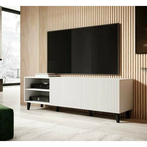 Meuble TV 150x53x40 cm Blanc PALACE meuble Hi-fi luxueux sideboeard commode sur pied (1/2)