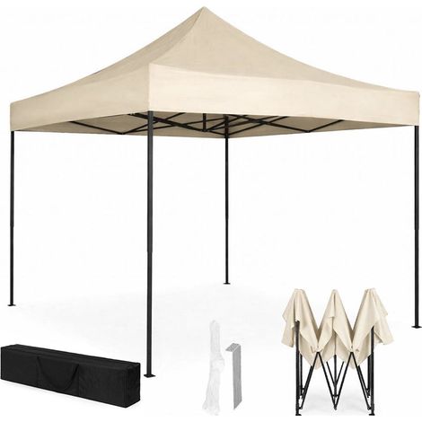 Tenda automatica da giardino per eventi, 3x3 m, beige, altezza regolabile. (1/5)
