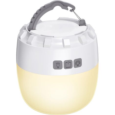 Lanterne de camping LED rechargeable 8000 mAh - 4 modes d'éclairage, intensité réglable, étanche, autonomie de 16 h et fonction mémoire pour les situations d'urgence (1/5)