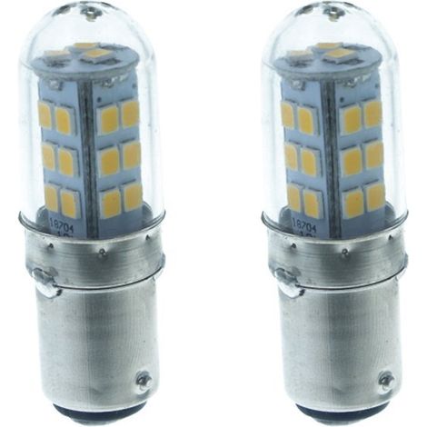 2 Pezzi Lampada Led Barca BAY15D Bianco Caldo 12V 24V 4W