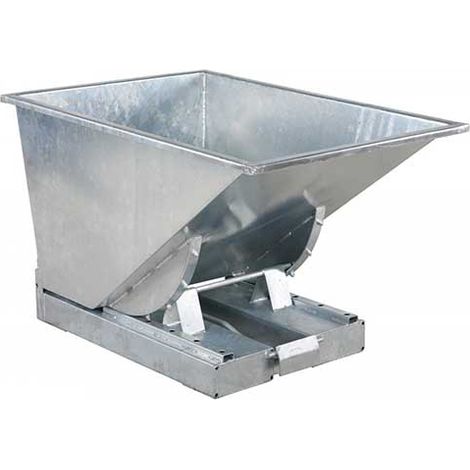 Benne à déchets auto basculante galvanisée - Capacité 900L - Charge max 2500kg - anticorrosion - 2015140902