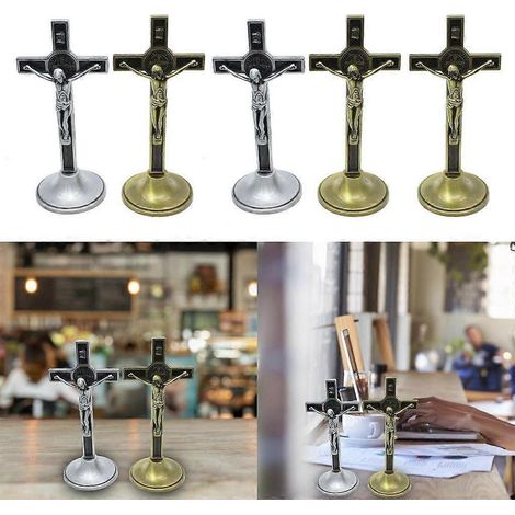 Ornement de table élégant en forme de croix religieuse crucifix pour la décoration intérieure (1/4)