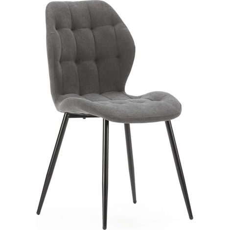 Pack de 4 sillas modelo Duna tapizado textil gris oscuro, 86cm(alto) 48cm(ancho) 58cm(largo) (1/5)
