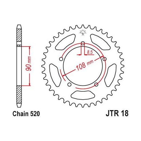 Couronne Acier MZ - 520 - 43 Dents - Similaire JTR18 - Made in Germany
