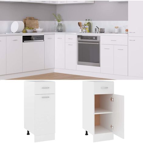 Mobile da Cucina Armadio con Cassetto “Lyon” Bianco 30x46x81,5 cm (1/5)