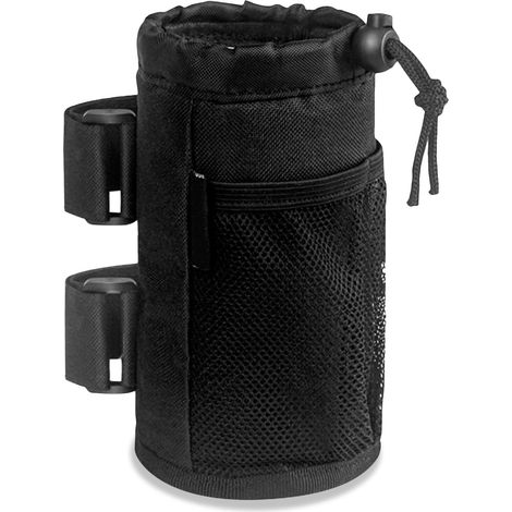 Porte-gobelet pour vélo avec poche filet, poignée étanche à cordon, porte-bidon pour VTT, 1 pièce, noir