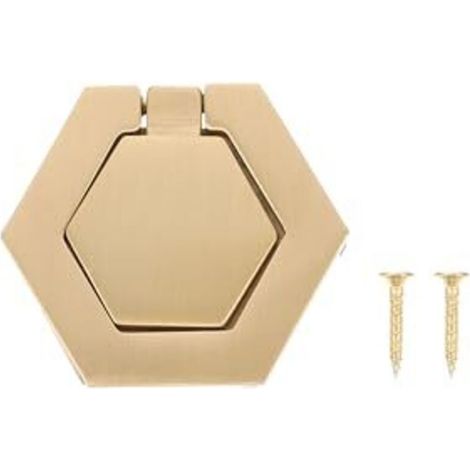 1 Satz sechseckiger Schubladengriffe aus dekorativem Kupfer für Möbel und Schränke, elegant, goldfarben (1/5)