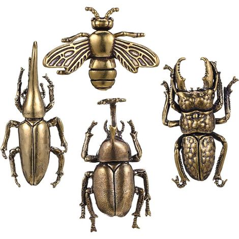 4 pièces figurines de décoration avec petits inserts patinés vintage, sculptures au style (1/5)