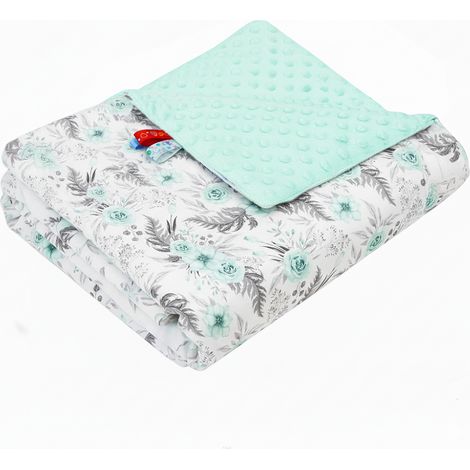 Coperta in minky 75x100 (menta + giardino di menta) (1/3)