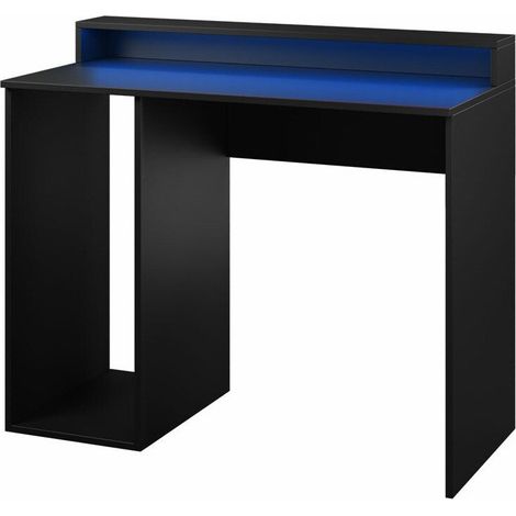 Escritorio gaming Lila I, Negro, Número de puertas: 0, Número de cajones: 0, 78x106x48cm, LED
