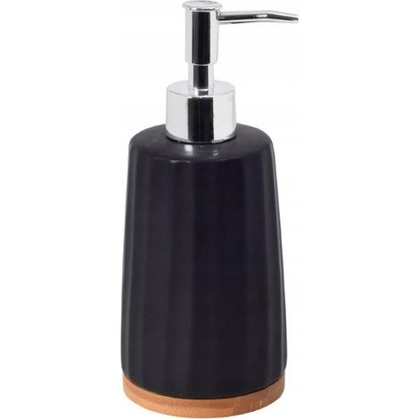 Dispensador de jabón manual de pie Bisk 250 ml negro, plateado 1 unidad. (1/3)