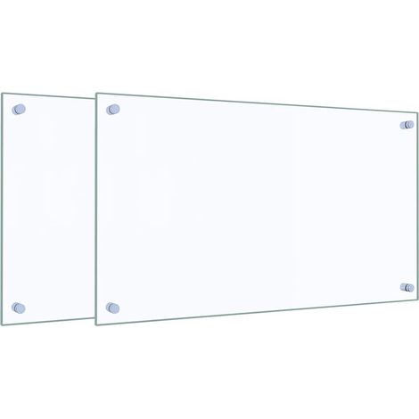Dosserets de cuisine 2 pcs transparent 70x40 cm verre trempé
