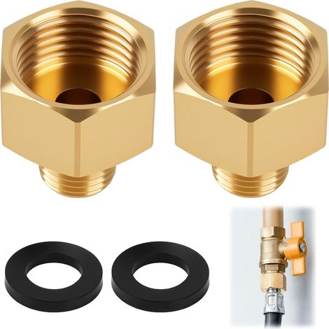 Raccord Gaz Laiton 1/2" Femelle Droite vers 1/4" Mâle Gauche - Adaptateur Tuyau (1/5)