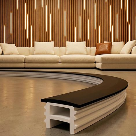 Silicone Noir Profil LED Souple Canal Diffuseur Lumineux LED 10x10mm Etanche Ignifuger IP65 Profilé Led Encastrable Pour Panneau Acoustique Bois ≤6mm Ruban LEDs (Sans Bande LED) (1/5)