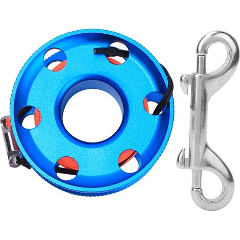 Bobine de doigt en acier inoxydable bleue pour plongée sous-marine avec ligne orange fluorescente - Accessoire de snorkeling 50M (1/5)