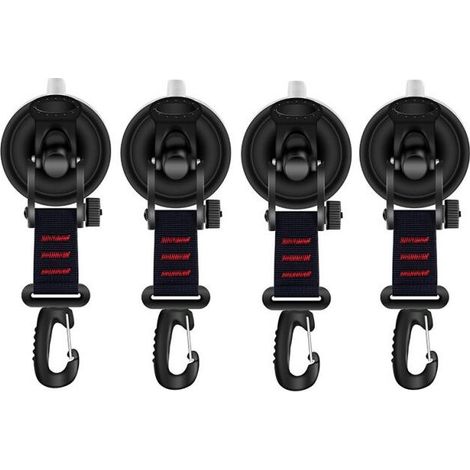 4 Pcs Powerful Suction Cup Hook for Camping Tent Fixing Hook Suction Cup, for Car Side Awning, Boat, Camping, Tarp, Tents (Round Buckle) (1/5)
