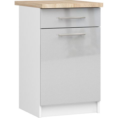 Küchenunterschrank mit Schubladen 40 cm Hochglanz mit Arbeitsplatte 1 Schublade 1 Tür Kollektion OLIWIA  Raumhirsch
