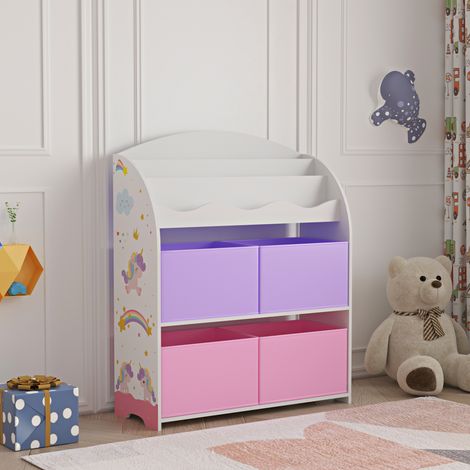 Kinderregal Orust mit Einhorn Motiv [en.casa]
