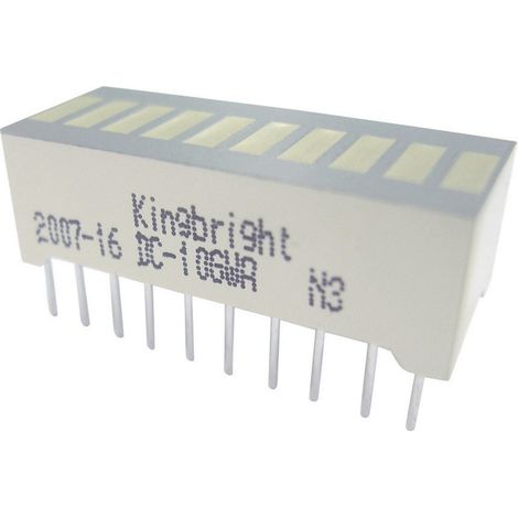 Kingbright DC-10GWA LED-Bargraph 10fach Grün  (B x H x T) 25.4 x 10.16 x 8 mm